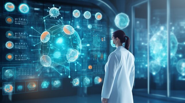 doctor looking at x image in medical lab generated by AI tool  