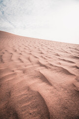 Close up view on sand waves created by wind in desert of Inner Mongolia, China