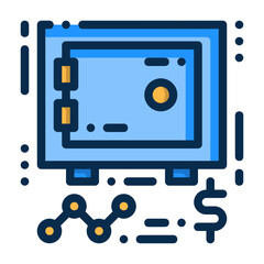 The deposit box icon represents savings or a place to store money