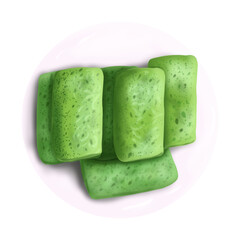 Green pancake illustration 