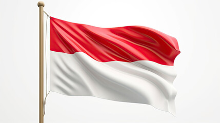 indonesian flag flying away isolated on white background