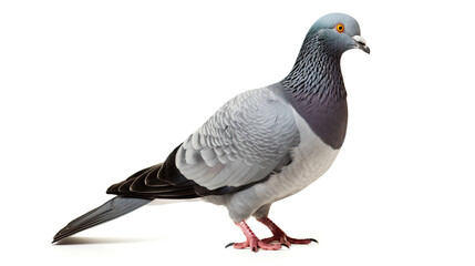 pigeon standing isolated on a white background