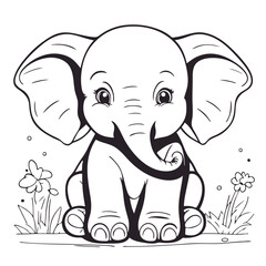 coloring book for children, types of animals in EPS vector format.