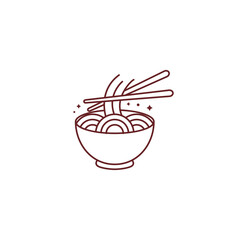 noodle logo design in line art design style