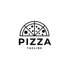 Pizza logo design. italian food icon in template vector logo design