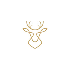 Deer head line art icon design logo