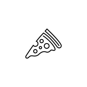 Pizza slice logo design in simple continuous line design style