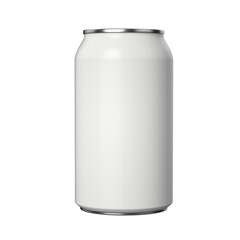 White aluminium can mockup 330 ml, without background - front view.