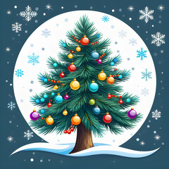 christmas tree with snowflakes