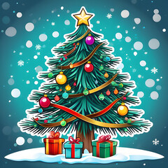 christmas tree with gifts