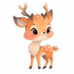 cute watercolor reindeer sublimation clipart