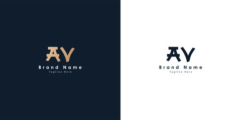 AV Chinese design letters logo