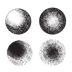 Spheres made with black dots and a white background Spheres made with black dots and a white background. Pointillism technique. Vector illustration isolated on transparent background