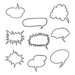 set of comic speech bubbles