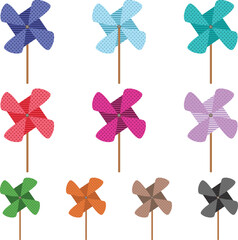 Pinwheels Design Clip art Set