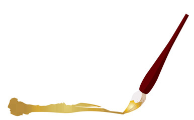 金の筆の下線ベクターイラスト素材