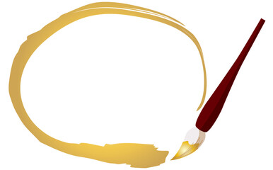 金筆の円フレームベクターイラスト