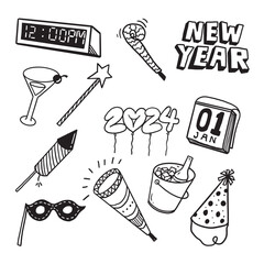 set of new year elements