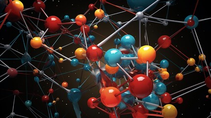 A dynamic and visually stunning illustration of a complex carbon-based molecule's geometric structure.