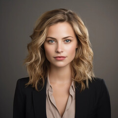 Fototapeta premium A Headshot of a Businesswoman With Long Blonde Hair