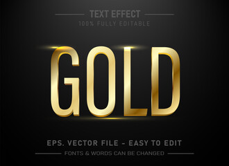 Editable gold realistic modern text effect