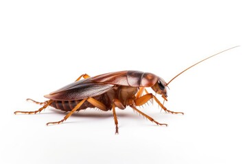 a cockroach on a transparent in white background, Generative Ai