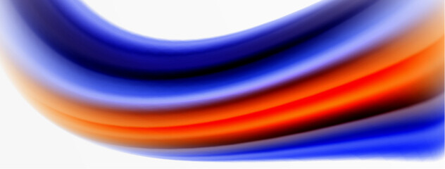 Rainbow color silk blurred wavy line background on white, luxuriously vibrant visually captivating backdrop. Stunning blend of colors reminiscent of rainbow, silky and gracefully blurred wavy pattern