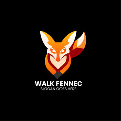 Vector Logo Illustration Fox Gradient Colorful Style