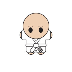 Obraz premium Cute Jiujitsu Characters 