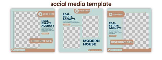 Real estate social media banner template. Suitable for social media post, and web ads