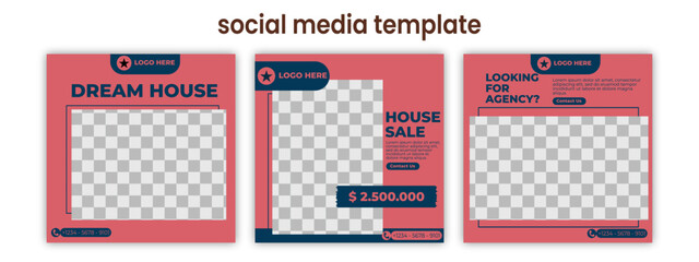Real estate social media banner template. Suitable for social media post, and web ads