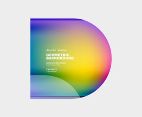 Round square geometric abstract background