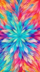 A kaleidoscope of interwoven ribbons and threads forming a vibrant and dynamic textile-inspired pattern. - obrazy, fototapety, plakaty