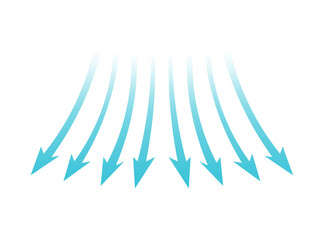 air flow blue arrows showing direction of air movement wind direction arrows blue cold fresh stream copy.