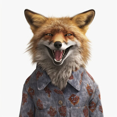 Fototapeta premium Fox wearing clothes like a Boss NFT Art by Generative AI