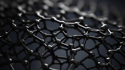 A sophisticated 3D model illustrating the intricate bonding patterns within carbon nanotube...