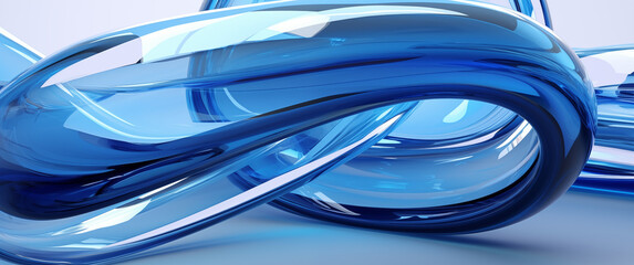 Blue abstract volumetric glass seamless glossy background