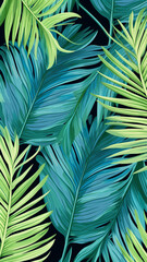 Abstract seamless pattern with tropical leaves wallpaper