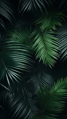closeup nature view of green leaf and palms