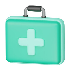 Obraz premium First aid kit or ambulance emergency box 3d render