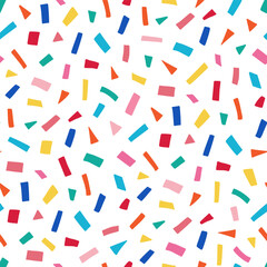 Party, carnival texture background. Birthday party, carnival confetti texture, seamless pattern. Sweet candy, disco wrapping seamless background wallpaper. Vector illustration