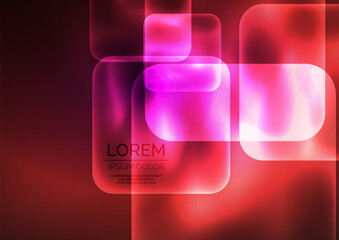 Trendy Square Blurred Color Abstract Background. Glowing lights. Vector Illustration For Wallpaper, Banner, Background, Card, Book Illustration, landing page