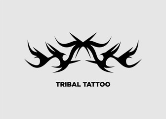 Vector illustration black tribal tattoo dragon head character