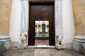 Entrance to Salerno Cathedral - Italy