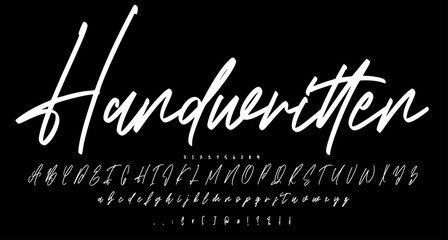 handwritten Brush script sign font script vector lettering. typography. Motivational quote. Calligraphy postcard poster graphic design lettering element