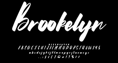 brookelyn script sign font script vector lettering. typography. Motivational quote. Calligraphy postcard poster graphic design lettering element - obrazy, fototapety, plakaty
