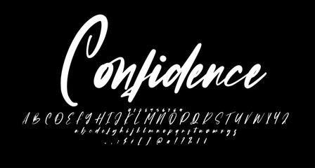 confidence script sign font script vector lettering. typography. Motivational quote. Calligraphy postcard poster graphic design lettering element
