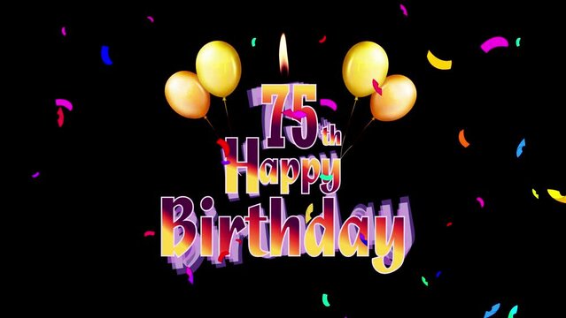 Happy Birthday 75th Celebration Colorfull Fireworks Logo Design Videos