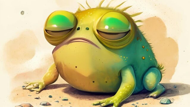 A giant oneeyed cyclops lazing in the sunshine Cute creature. .