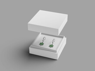 High Level White Blank Jewelry Box Mockup Box Packaging 3D render